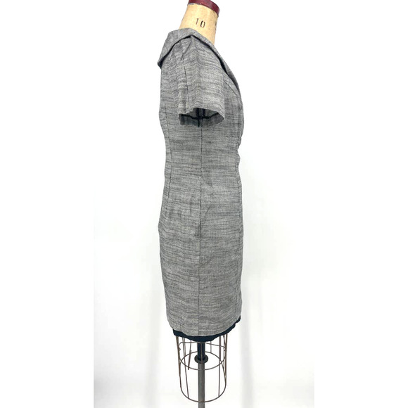 AB Studio Black and White V-Neck Short Sleeve Lined Dress Size 10 - Picture 3 of 10